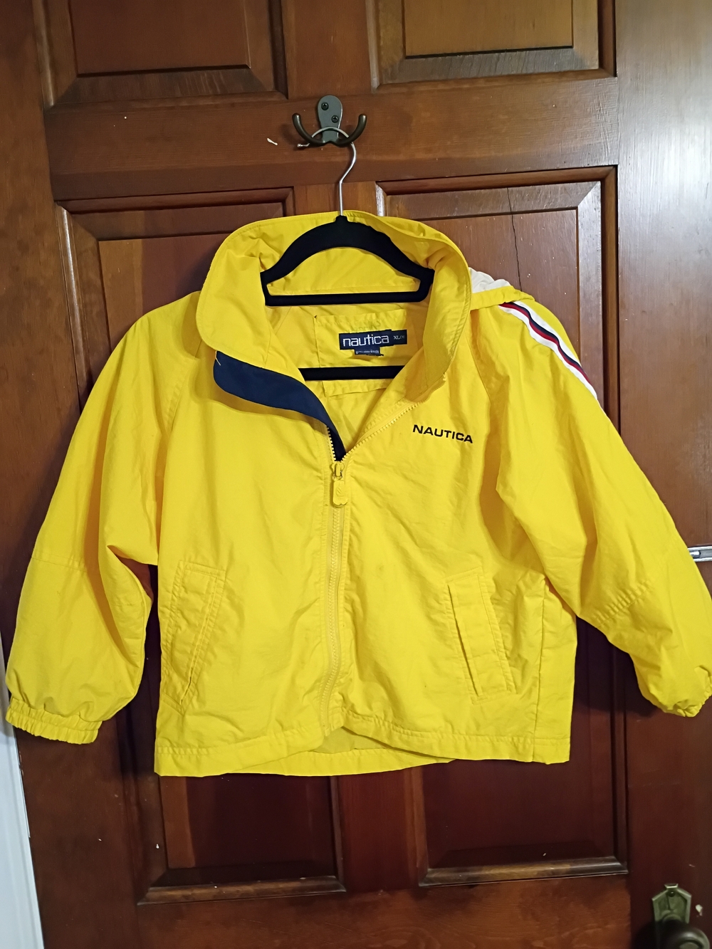 Nautica Bright Yellow Kids Rain Jacket with Navy Trim